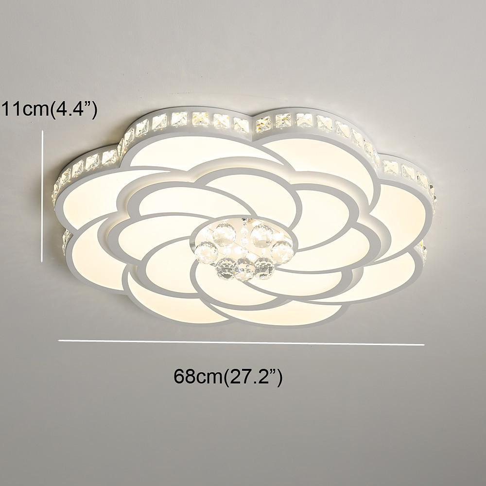 LED Flush Mount Ceiling Light with Flower Swirl Design - Perfect for Bedrooms