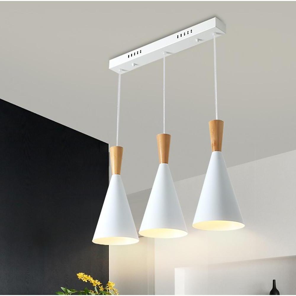Modern Cone Cluster Pendant Light — White Metal, 1- or 3-Light, E27 LED, Adjustable Cord