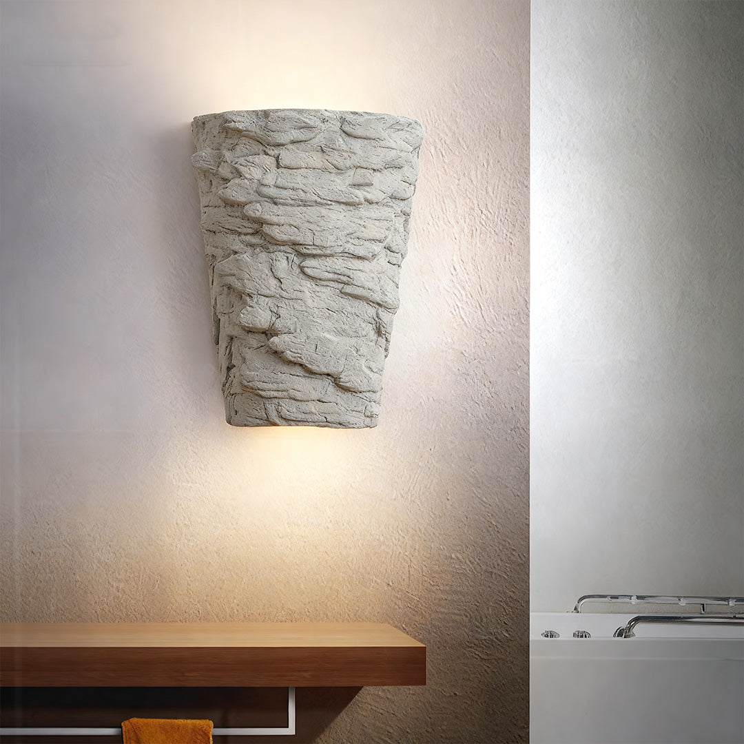 Minimalist Cement Wall Sconce — Up-Light, E14, 12W, 3-Step Dimming (3000K/4000K/6000K), Multiple Shapes