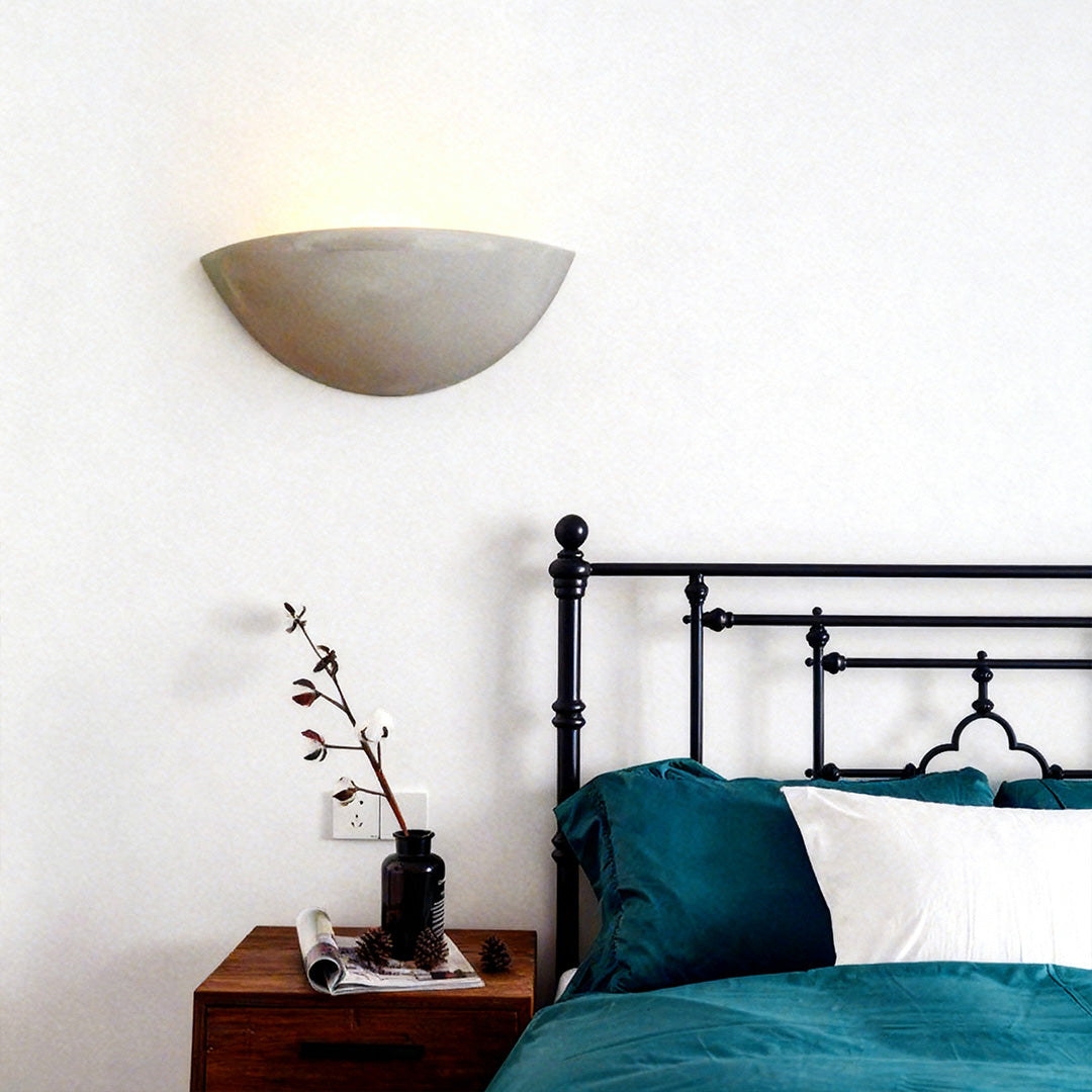 Minimalist Cement Wall Sconce — Up-Light, E14, 12W, 3-Step Dimming (3000K/4000K/6000K), Multiple Shapes