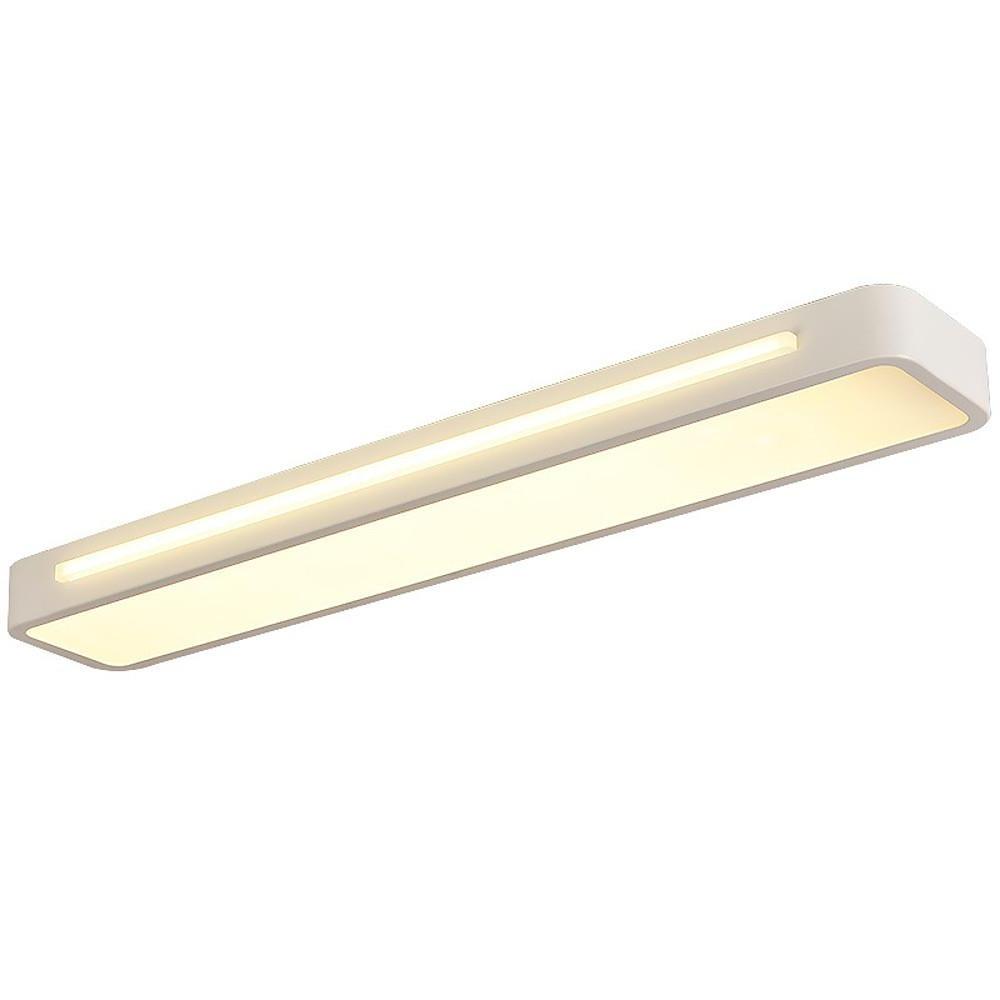 Rectangular LED Flush-Mount Ceiling Light — Acrylic and Metal, Black and White, 18.9" x 4"