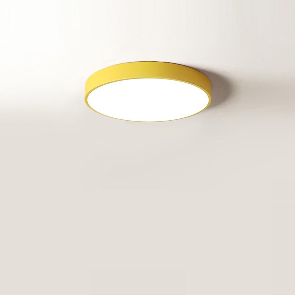 Circular LED Flush-Mount Ceiling Light — 16", 24W, 3-Step Dimming, Remote, Multi-Color Options