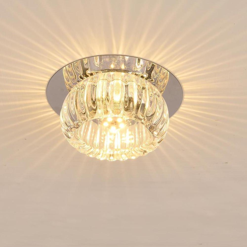Geometric Crystal Flush-Mount Chandelier — Metal, LED, 7W, RGB + 3000K/6000K