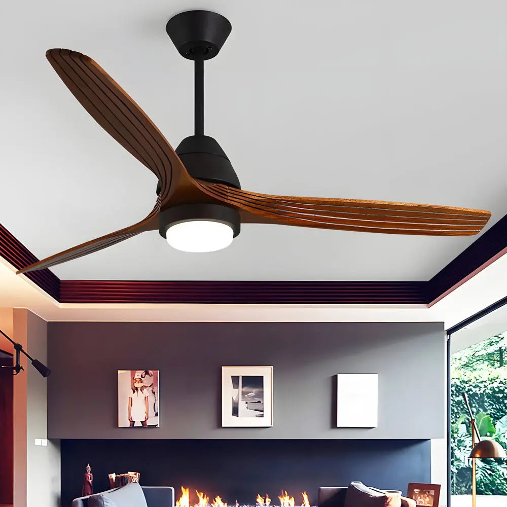 52-Inch Nordic Wooden Ceiling Fan with 3 Blades, Remote Control, and 6 Speed Settings Luxe
