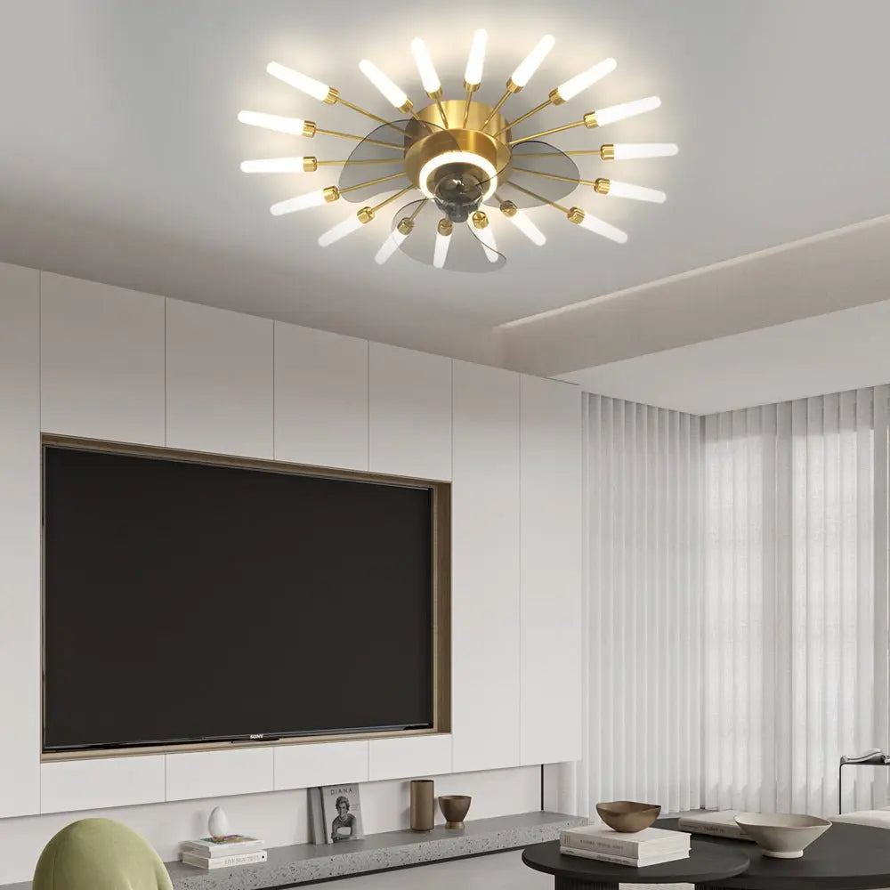 Nordic Ceiling Fans with Lights: Creative Flower Design and Three-Step Dimming Feature Luxe