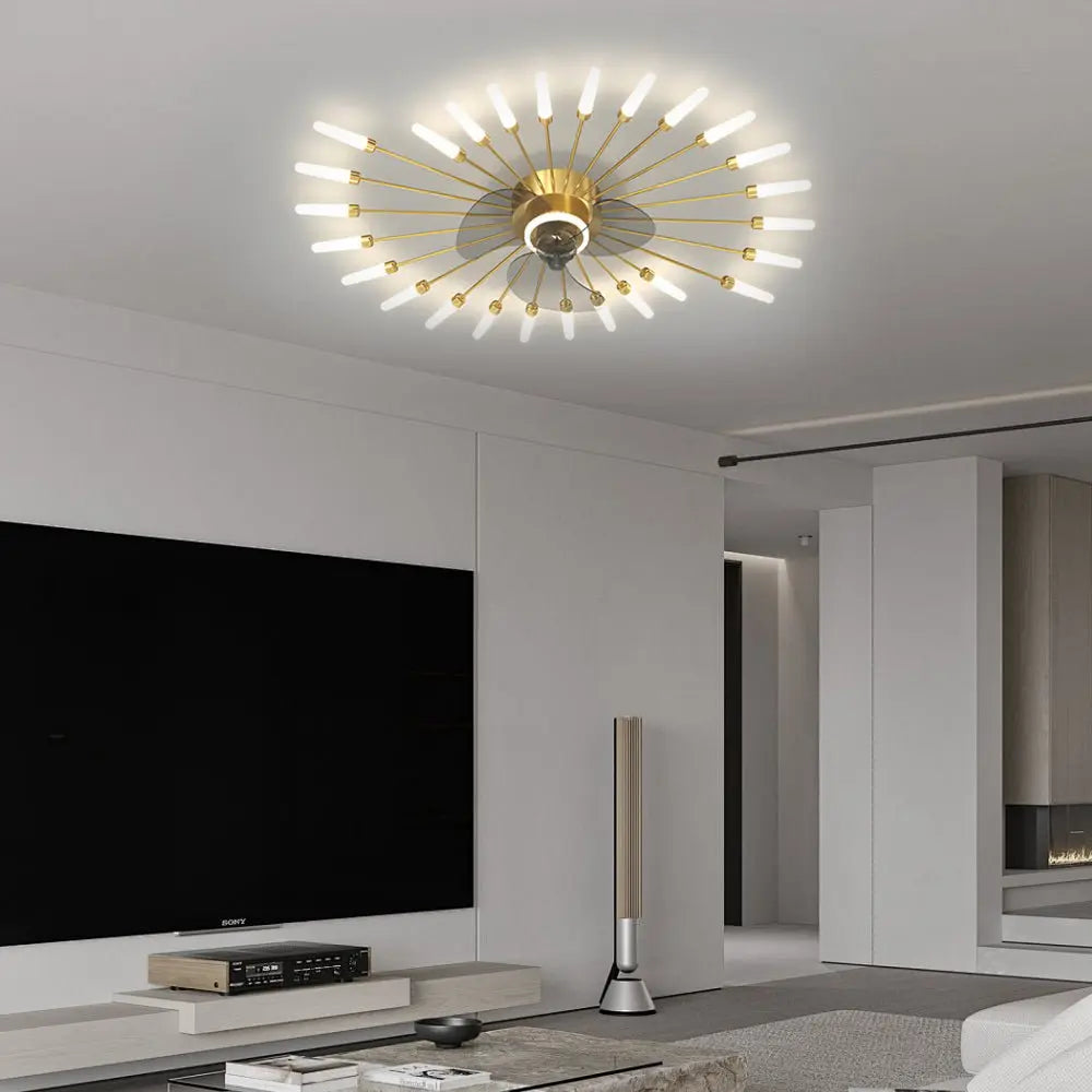 Nordic Ceiling Fans with Lights: Creative Flower Design and Three-Step Dimming Feature Luxe
