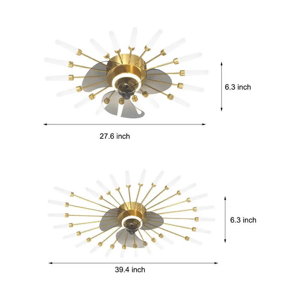 Nordic Ceiling Fans with Lights: Creative Flower Design and Three-Step Dimming Feature Luxe