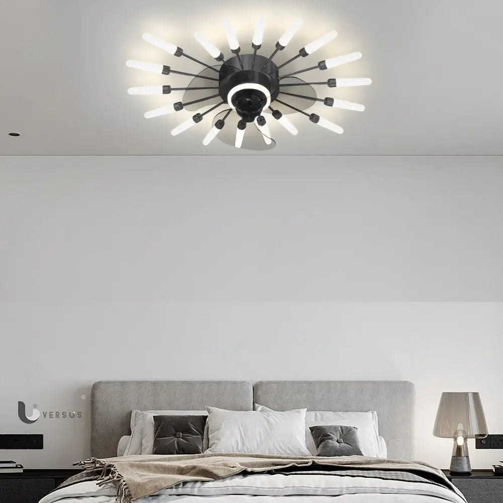 Nordic Ceiling Fans with Lights: Creative Flower Design and Three-Step Dimming Feature Luxe