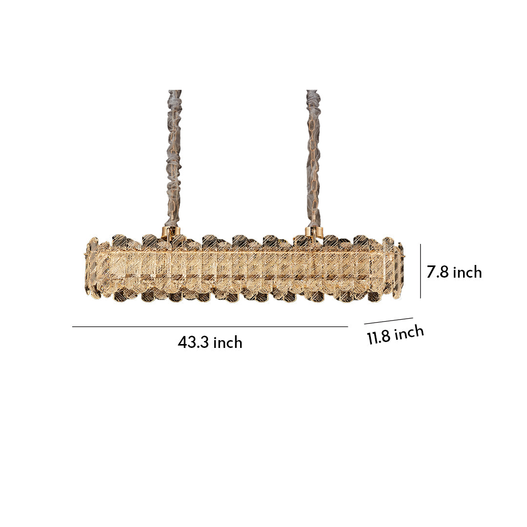 Crystal Chandelier — Champagne Gold Carbon Steel, LED, Dual-Color Dimming, Six Configurations, Adjustable 31.5" Cord