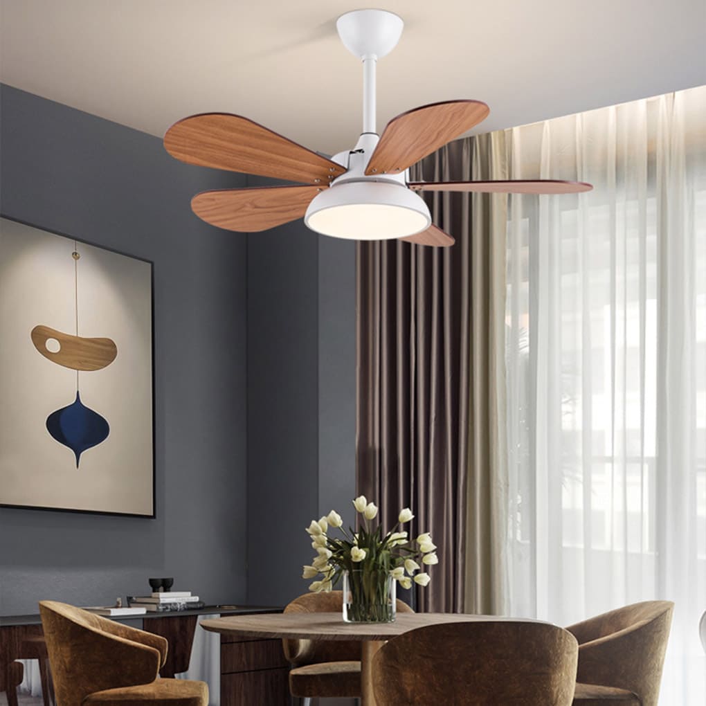 Reversible Noiseless Kids Ceiling Fan with Lights - Nordic Frequency Conversion Cartoon Design