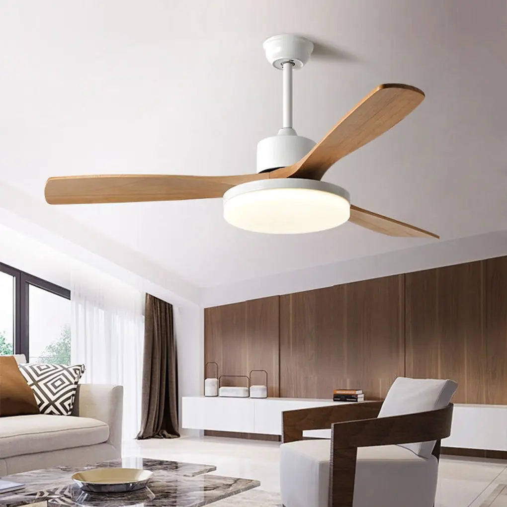 Remote-Controlled Dimmable LED Ceiling Fan Lamp with Nordic Frequency Conversion Luxe