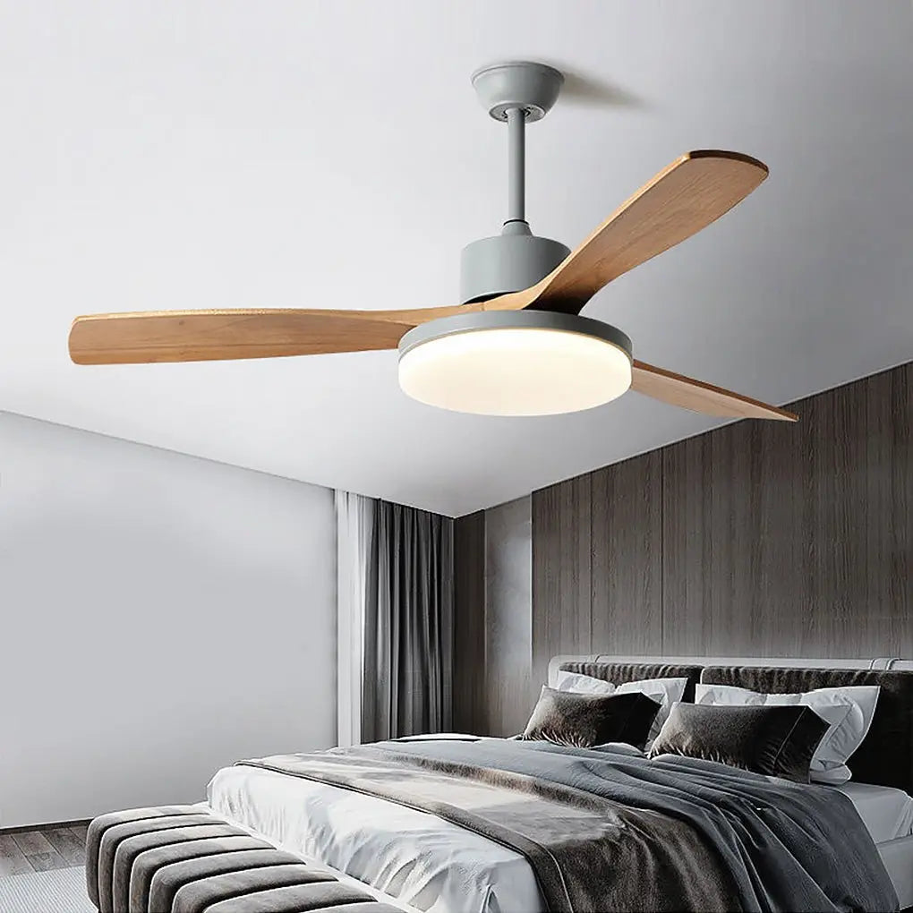 Remote-Controlled Dimmable LED Ceiling Fan Lamp with Nordic Frequency Conversion Luxe