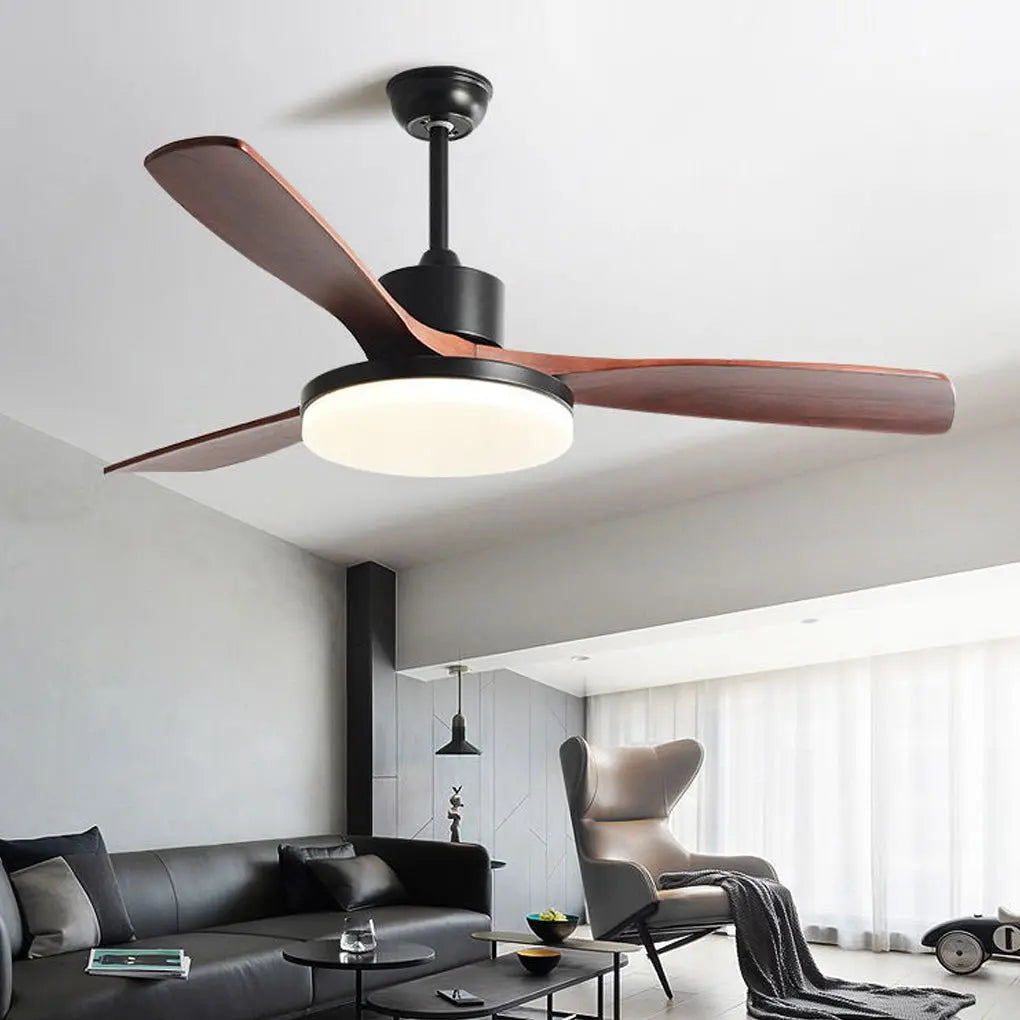 Remote-Controlled Dimmable LED Ceiling Fan Lamp with Nordic Frequency Conversion Luxe