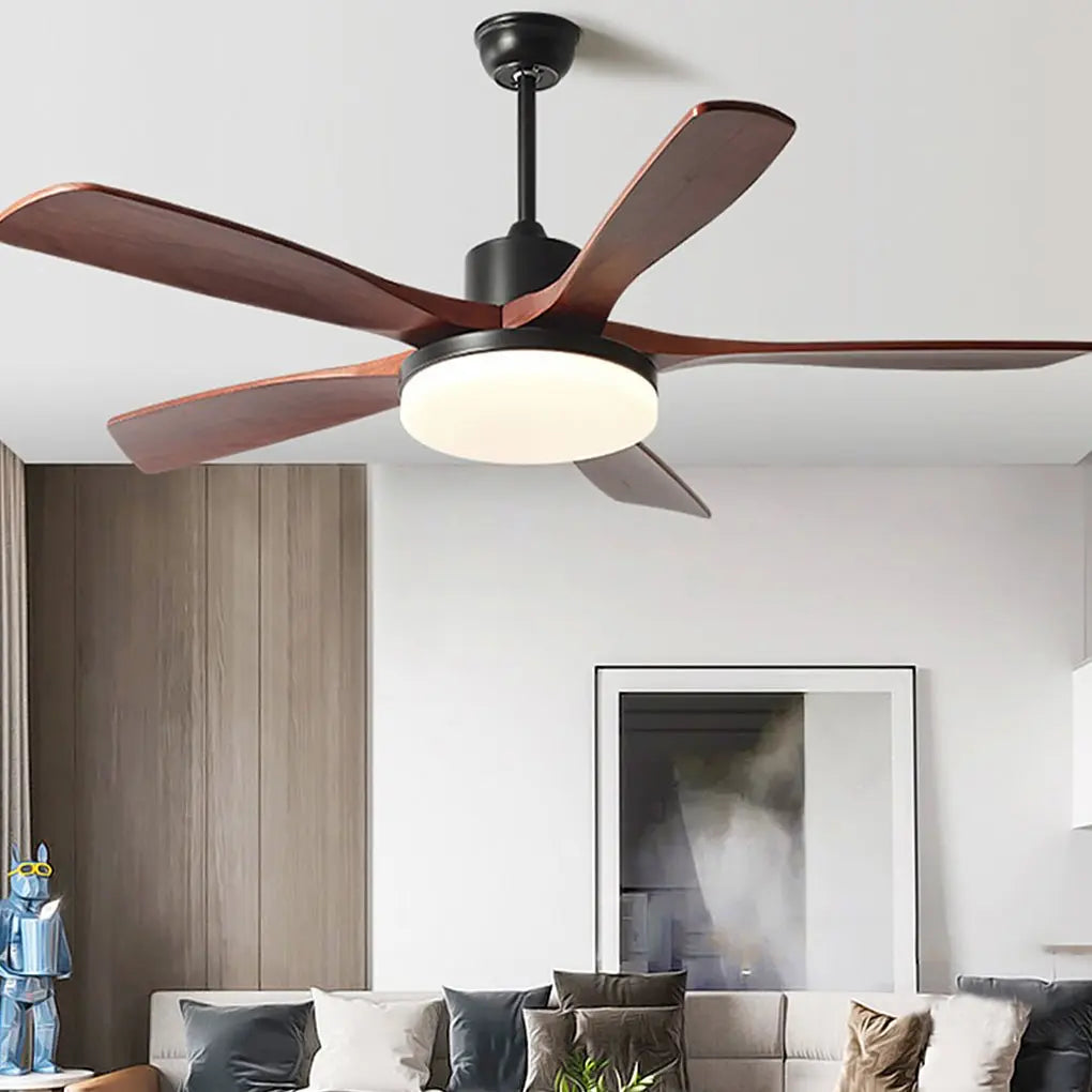 Remote-Controlled Dimmable LED Ceiling Fan Lamp with Nordic Frequency Conversion Luxe