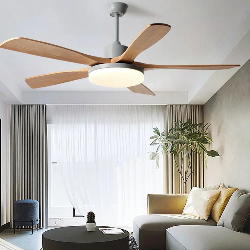 Remote-Controlled Dimmable LED Ceiling Fan Lamp with Nordic Frequency Conversion Luxe