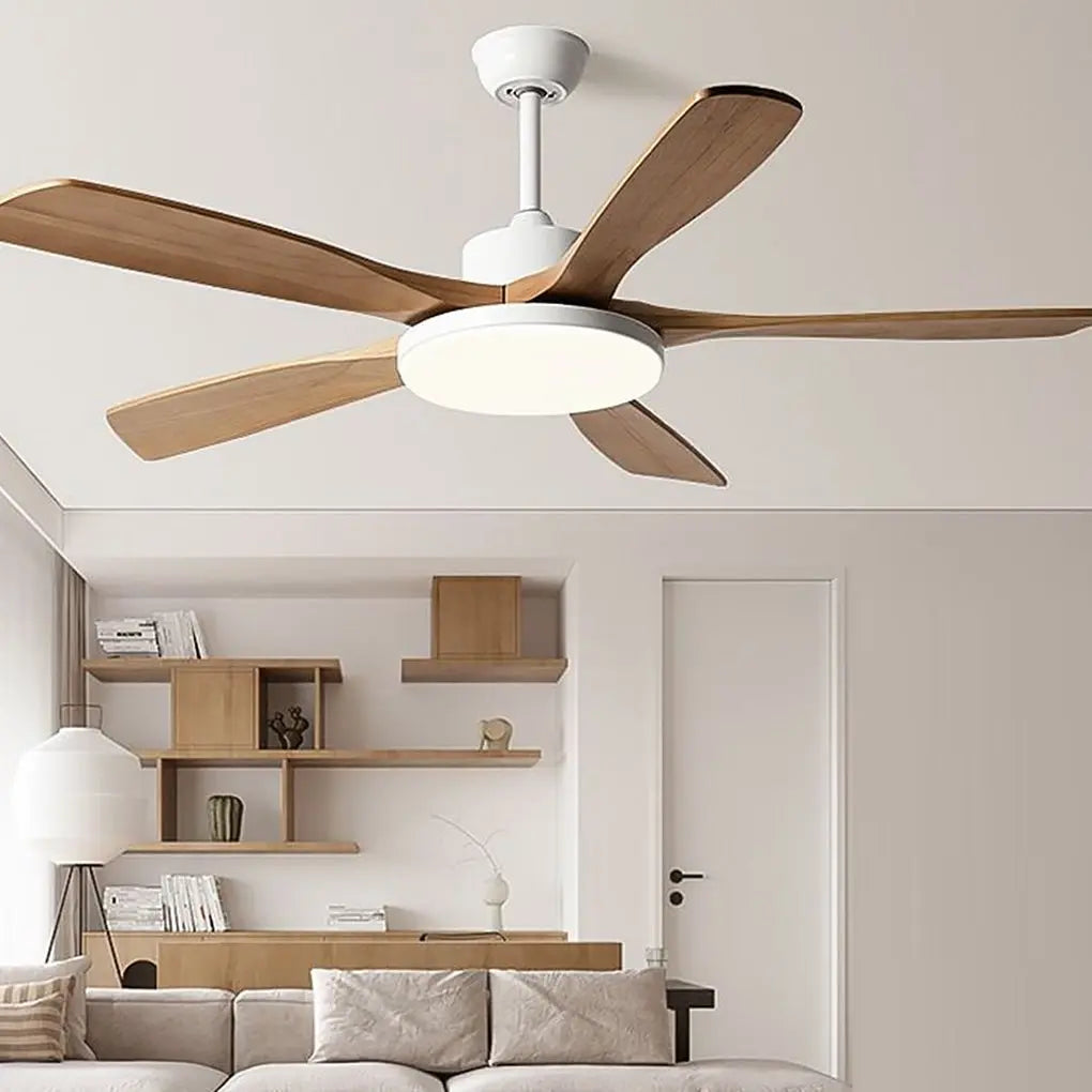 Remote-Controlled Dimmable LED Ceiling Fan Lamp with Nordic Frequency Conversion Luxe