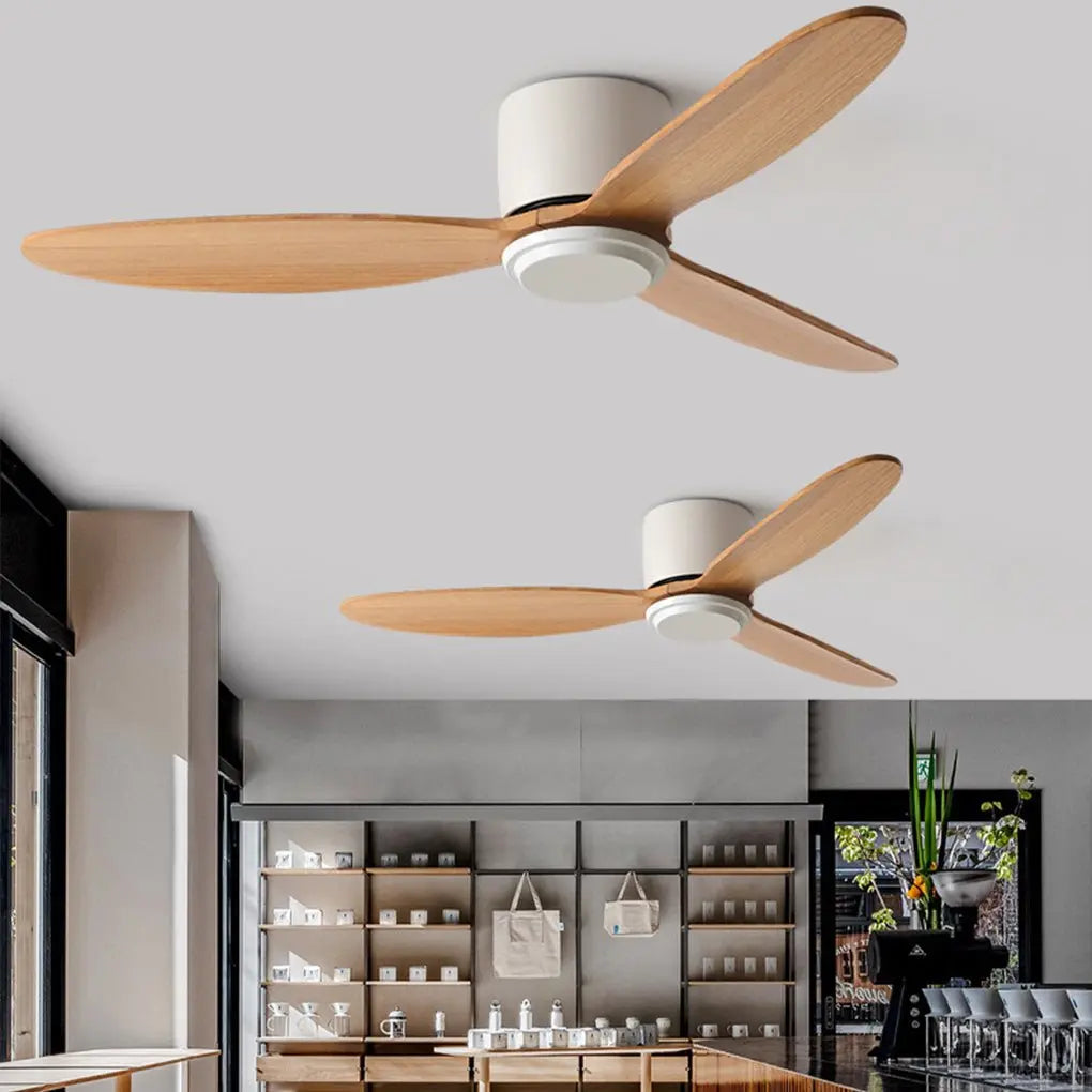 Silent Nordic LED Ceiling Fan with Inverter and Integrated Lamp Luxe