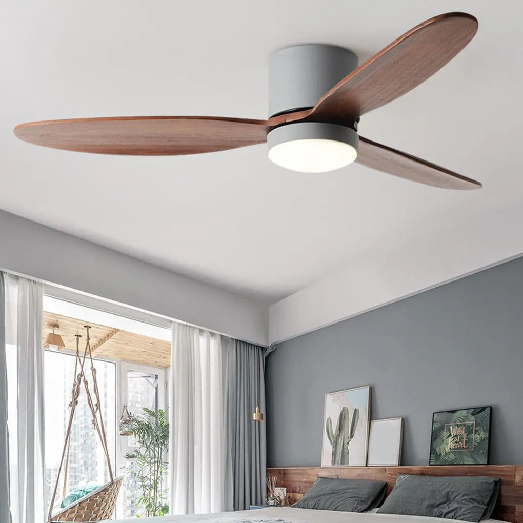 Silent Nordic LED Ceiling Fan with Inverter and Integrated Lamp Luxe