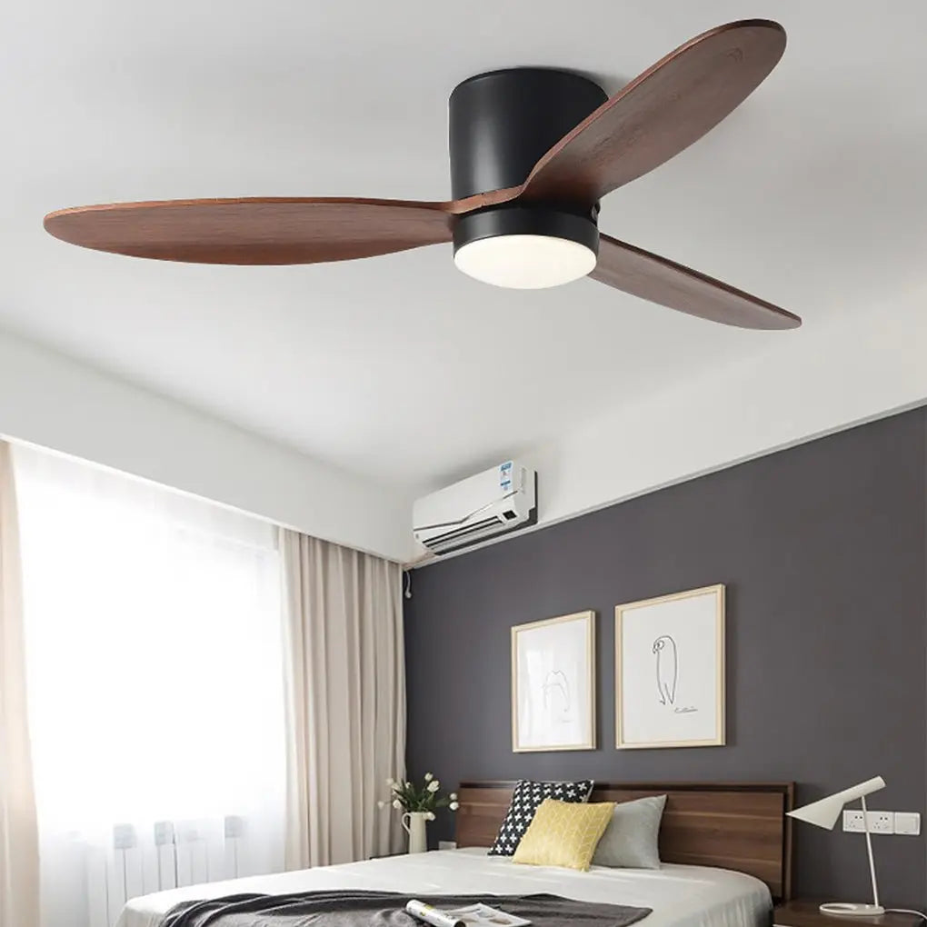 Silent Nordic LED Ceiling Fan with Inverter and Integrated Lamp Luxe