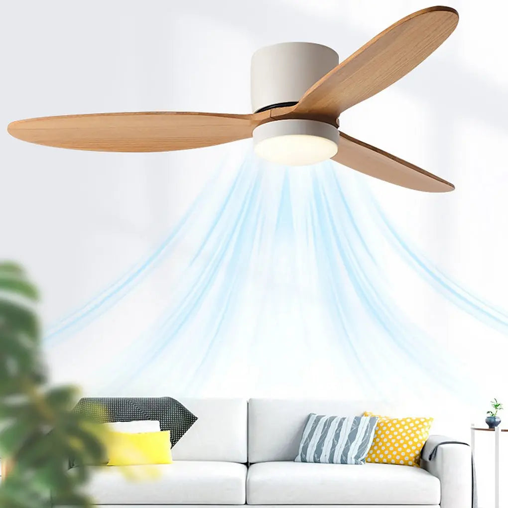 Silent Nordic LED Ceiling Fan with Inverter and Integrated Lamp Luxe