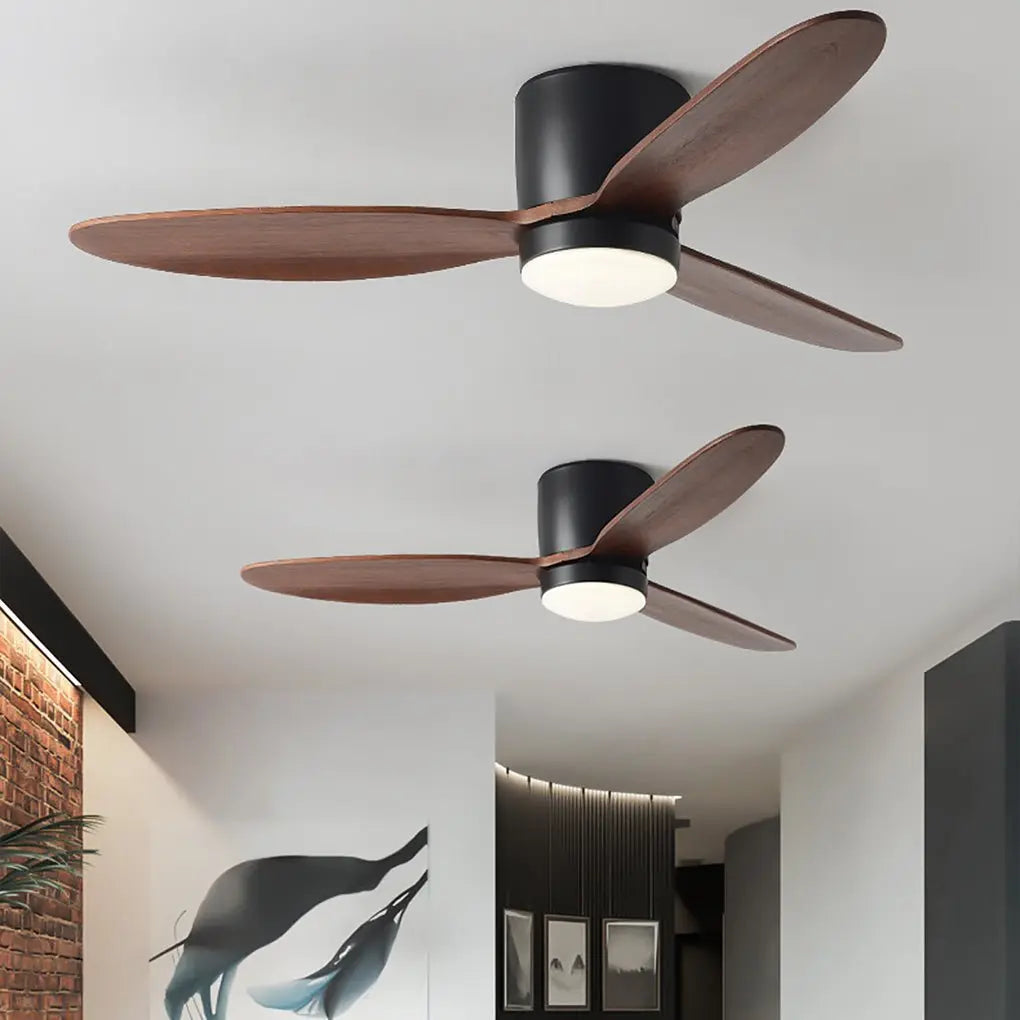 Silent Nordic LED Ceiling Fan with Inverter and Integrated Lamp Luxe