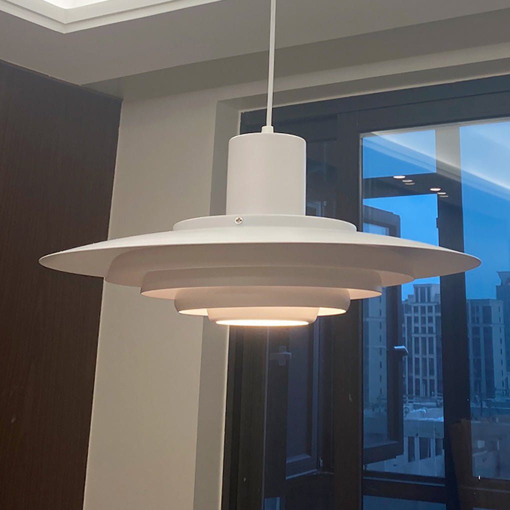 Multi-Layer Minimalist Pendant Light — Aluminum, 31W–40W, 3000K Warm, 59" Adjustable Chain, 15" or 19"