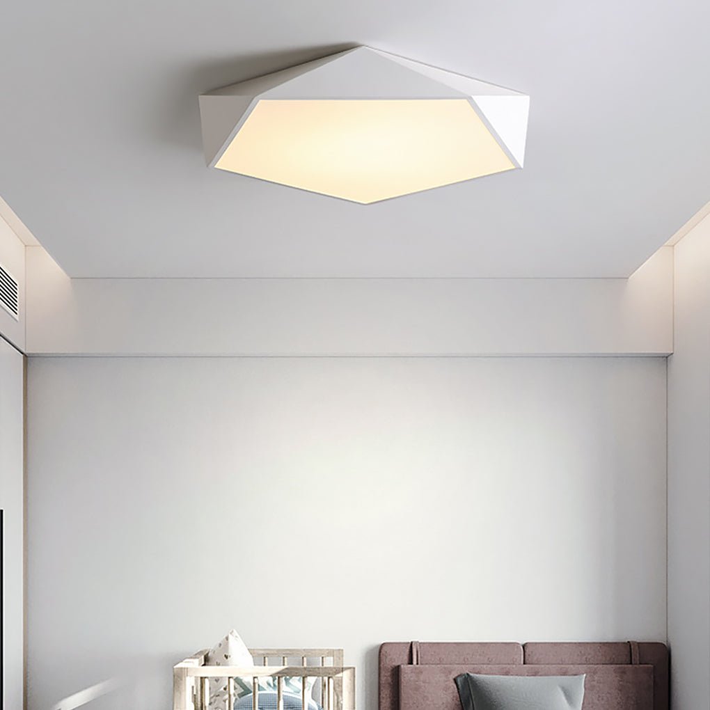 Minimalist Geometric LED Flush Mount — Acrylic, Three-Step Dimming (3000K/4500K/6000K), 24W–36W, 15.7" or 19.7"