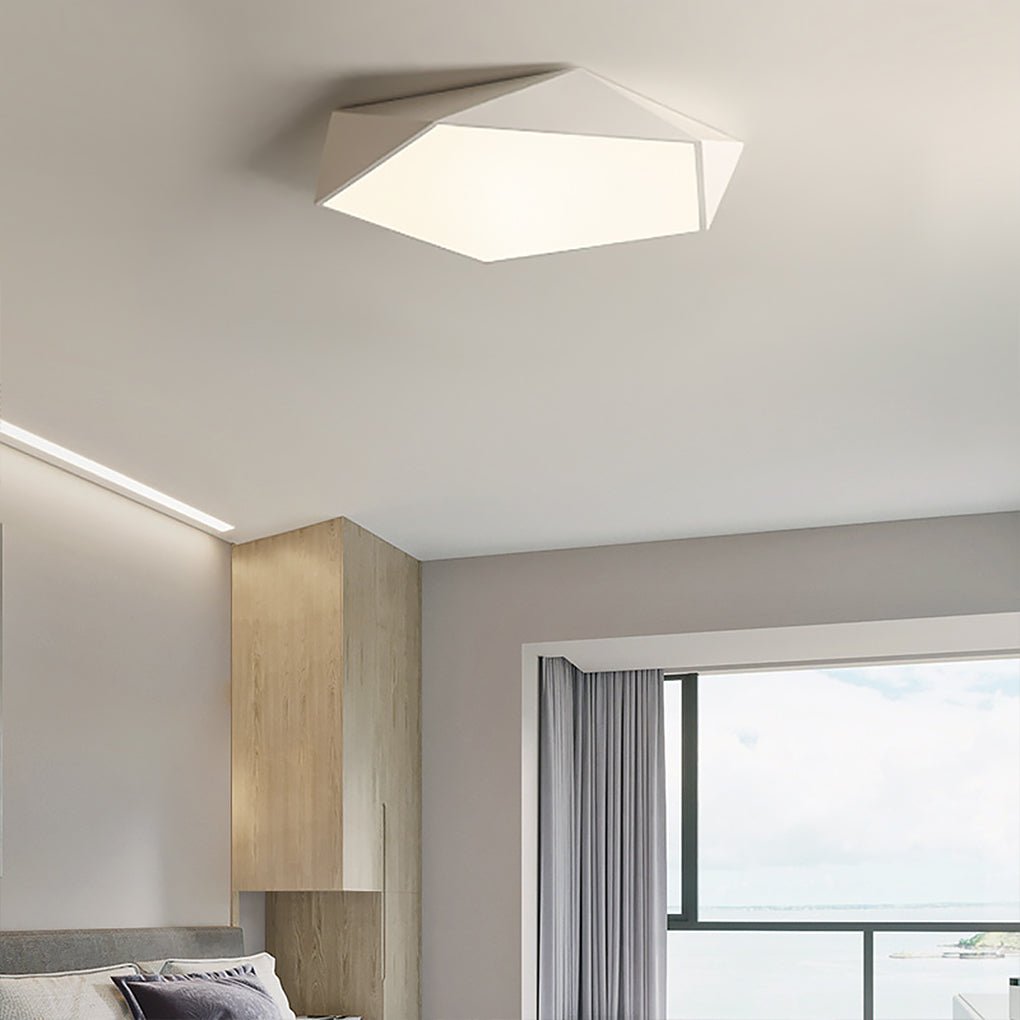 Minimalist Geometric LED Flush Mount — Acrylic, Three-Step Dimming (3000K/4500K/6000K), 24W–36W, 15.7" or 19.7"