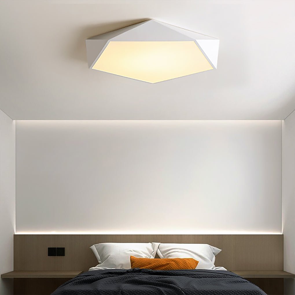 Minimalist Geometric LED Flush Mount — Acrylic, Three-Step Dimming (3000K/4500K/6000K), 24W–36W, 15.7" or 19.7"