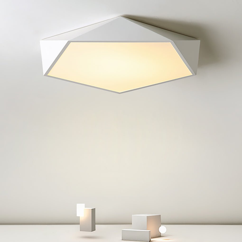 Minimalist Geometric LED Flush Mount — Acrylic, Three-Step Dimming (3000K/4500K/6000K), 24W–36W, 15.7" or 19.7"