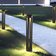 Four-Column LED Bollard Light — Die-Cast Aluminum and Acrylic, Dark Gray, 4" × 21"