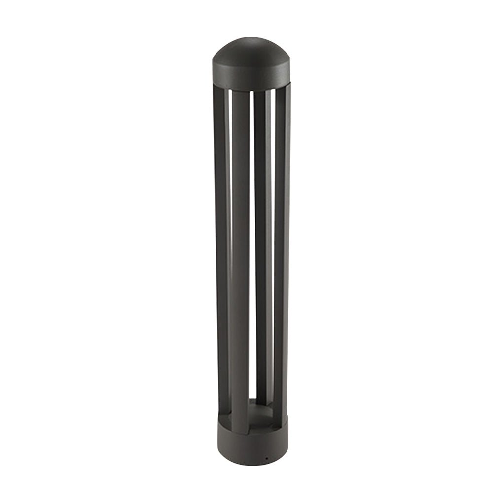 Four-Column LED Bollard Light — Die-Cast Aluminum and Acrylic, Dark Gray, 4" × 21"