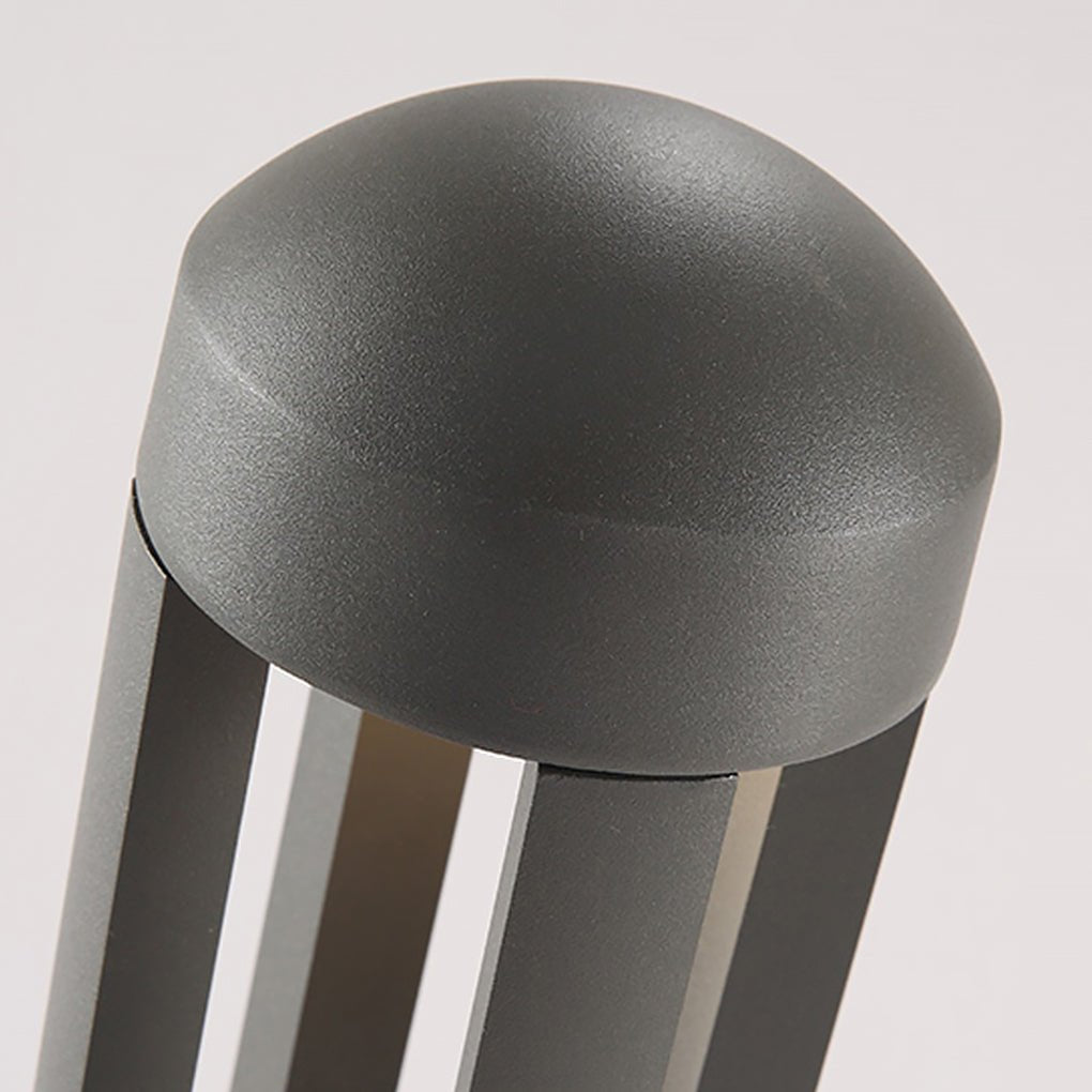 Four-Column LED Bollard Light — Die-Cast Aluminum and Acrylic, Dark Gray, 4" × 21"