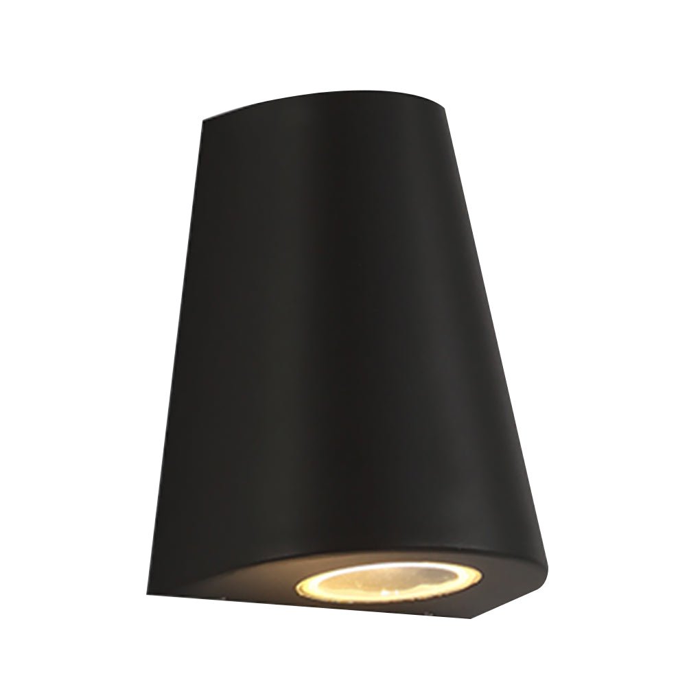 Minimalist Outdoor Up/Down Wall Sconce — Aluminum & Glass, 3W LED, IP54 Weatherproof, Black