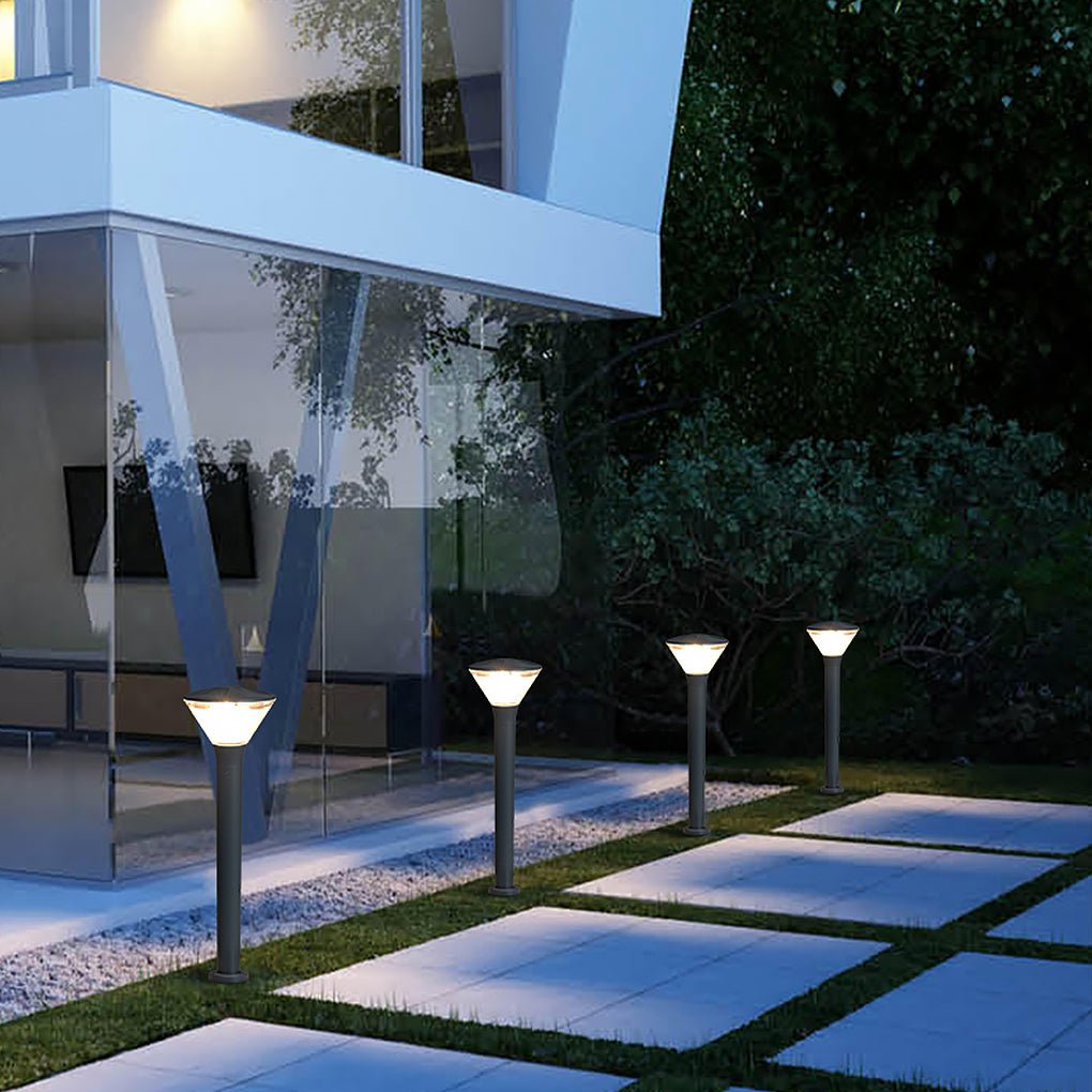Round LED Outdoor Light — Die-Cast Aluminum & Frosted Acrylic, Wall or Post Mount, IP65, 11" / 31" Variants