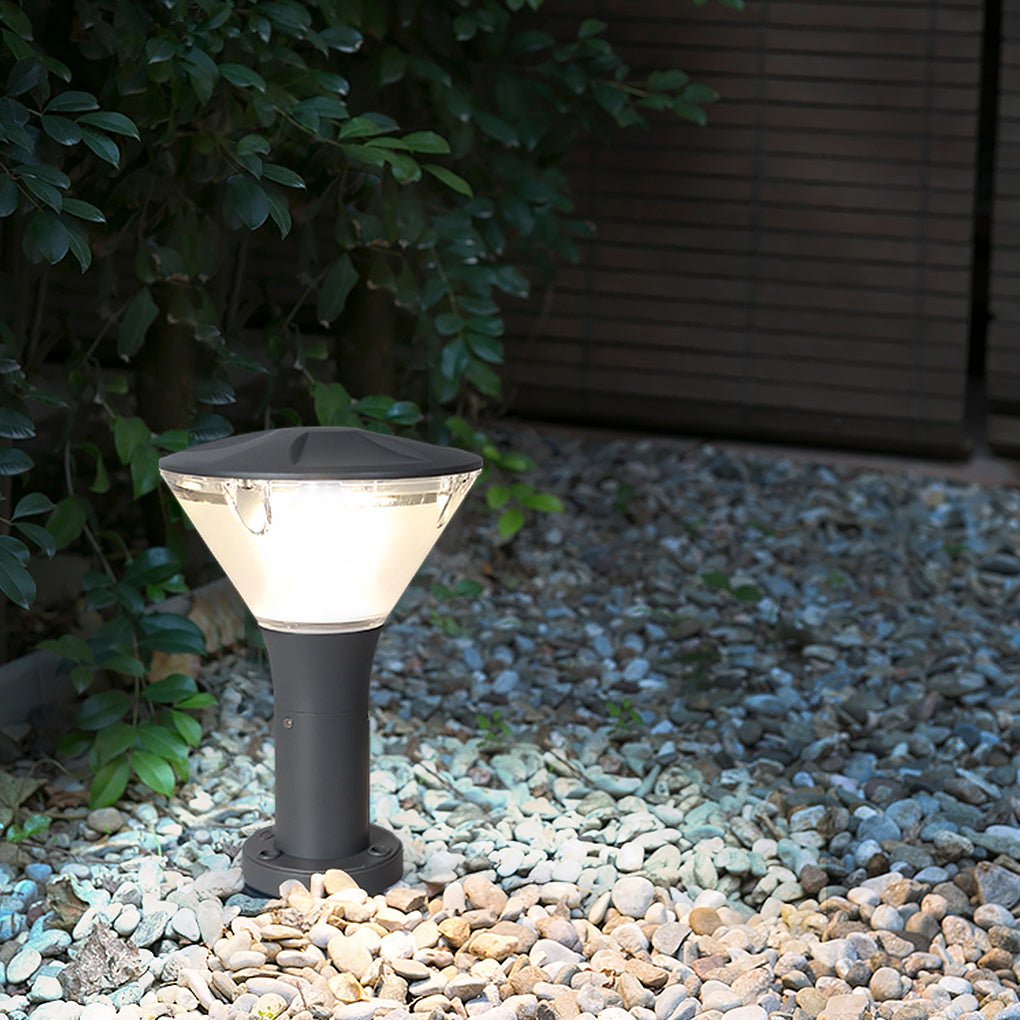 Round LED Outdoor Light — Die-Cast Aluminum & Frosted Acrylic, Wall or Post Mount, IP65, 11" / 31" Variants