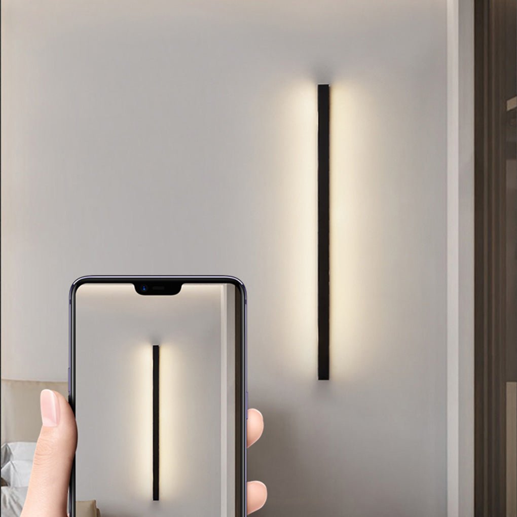 Minimalist Linear LED Wall Sconce — Aviation-Grade Aluminum, Stepless Dimming, 24" to 79"