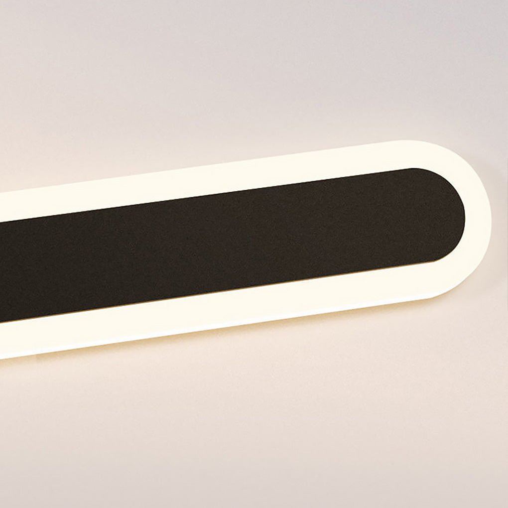 Minimalist Linear Wall Sconce — Black Wrought Iron and Acrylic, 40W LED, Horizontal or Vertical Mount, 3-Step Dimming