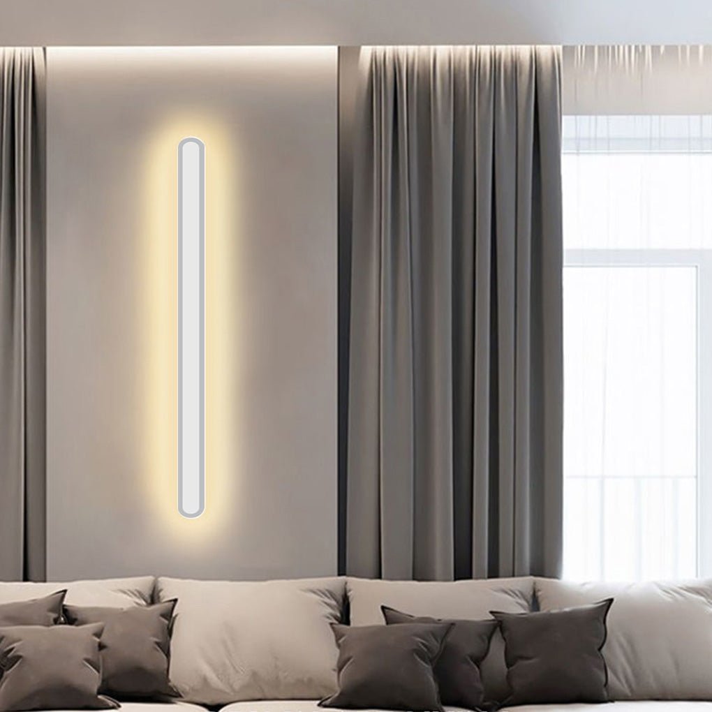 Minimalist Linear Wall Sconce — Wrought Iron and Acrylic, LED 40W, Three-Step Dimming (3000K/6000K/7000K), 39.37" Length