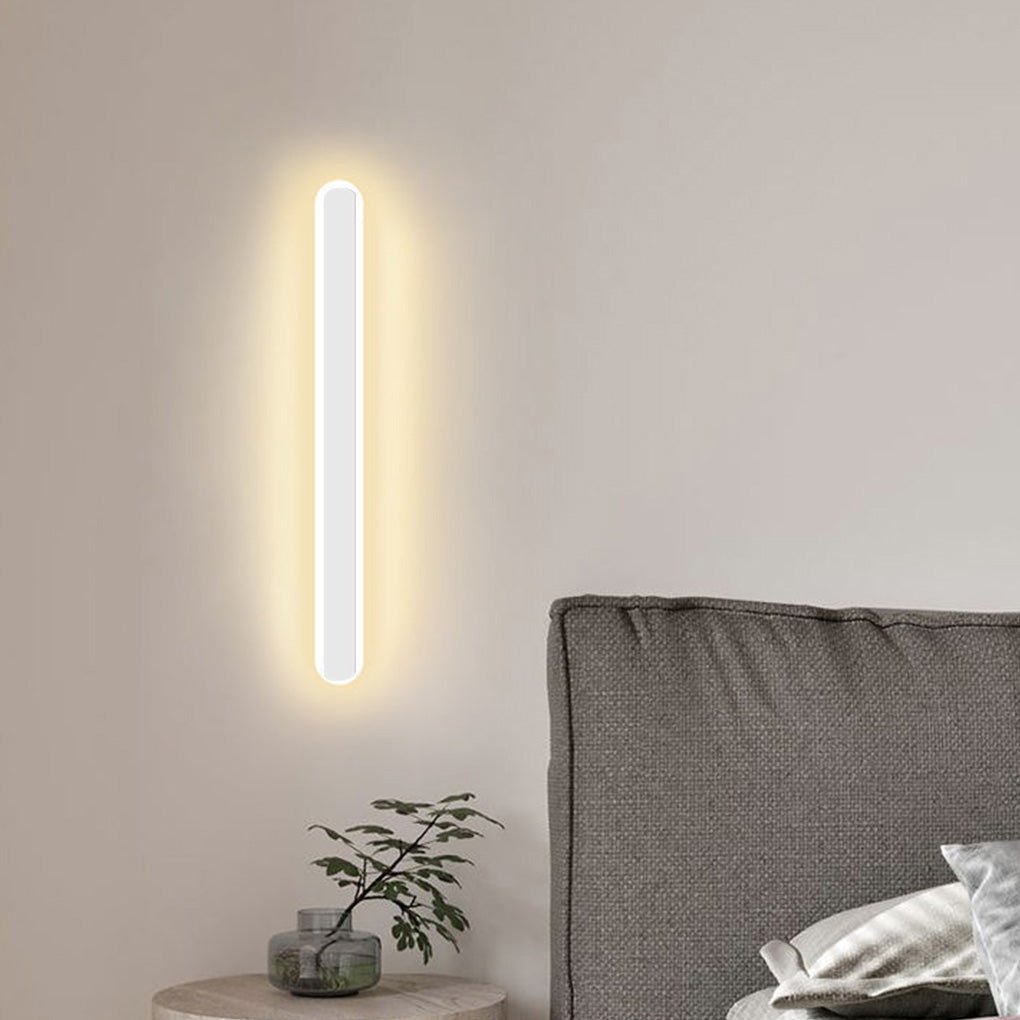 Minimalist Linear Wall Sconce — Wrought Iron and Acrylic, LED 40W, Three-Step Dimming (3000K/6000K/7000K), 39.37" Length