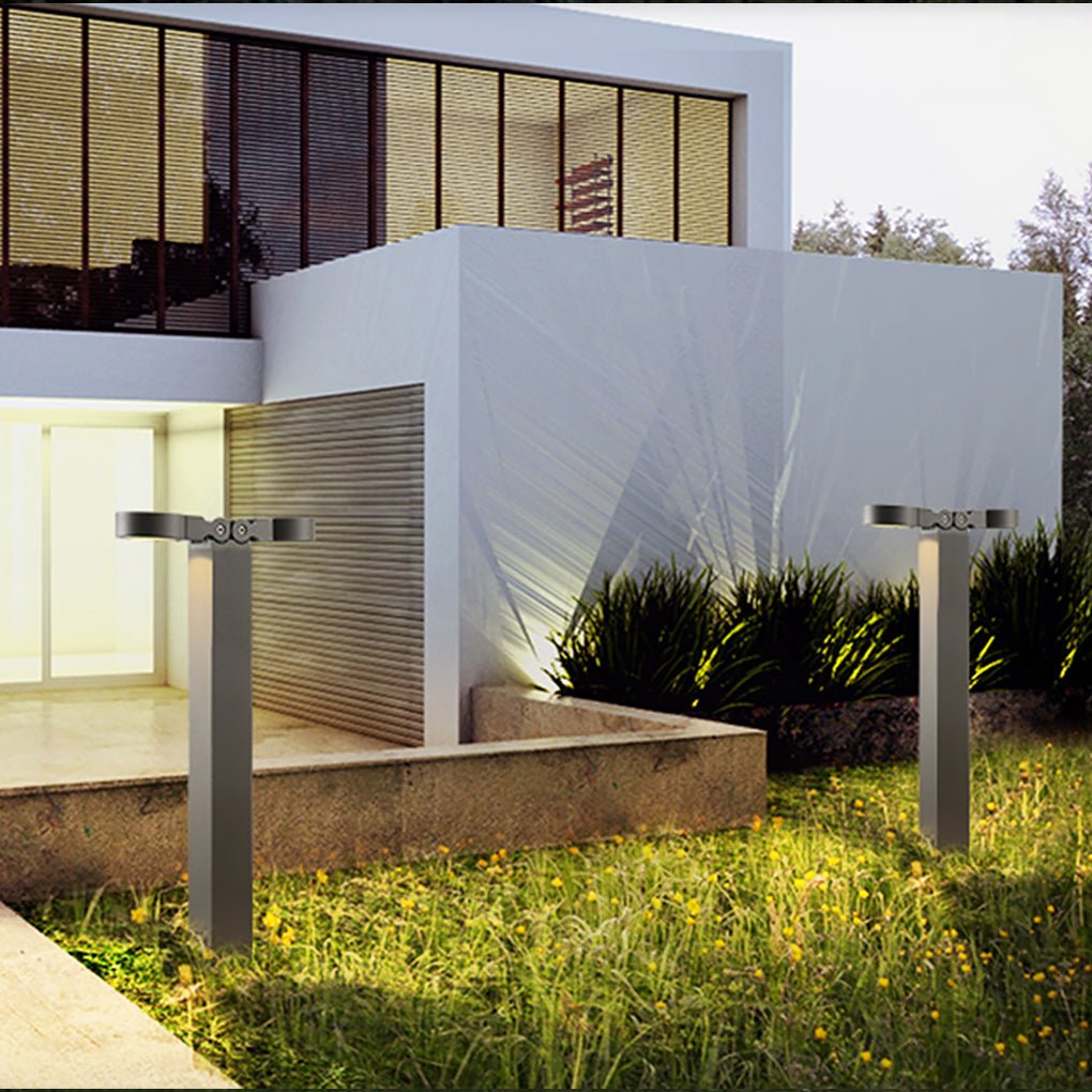 Minimalist Adjustable Outdoor Bollard Light — Die-Cast Aluminum, LED, IP54, 27"