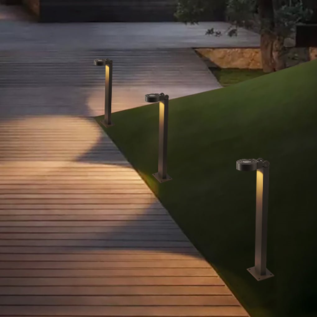 Minimalist Adjustable Outdoor Bollard Light — Die-Cast Aluminum, LED, IP54, 27"