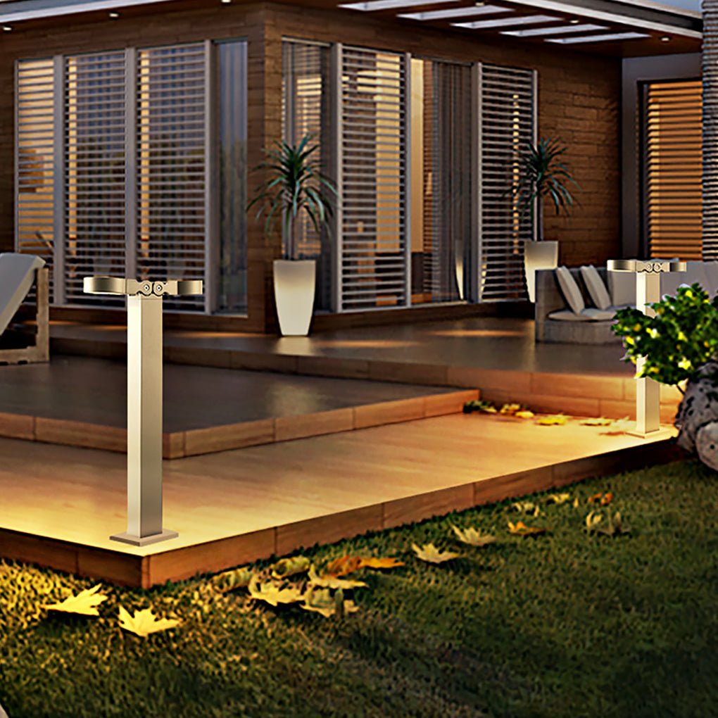 Minimalist Adjustable Outdoor Bollard Light — Die-Cast Aluminum, LED, IP54, 27"