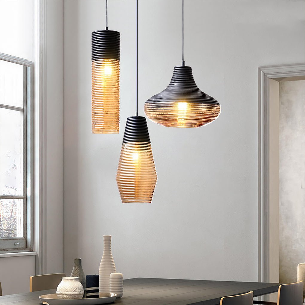 nordic modern minimalist spiral pattern glass chandelier for cafe bedroom and bar