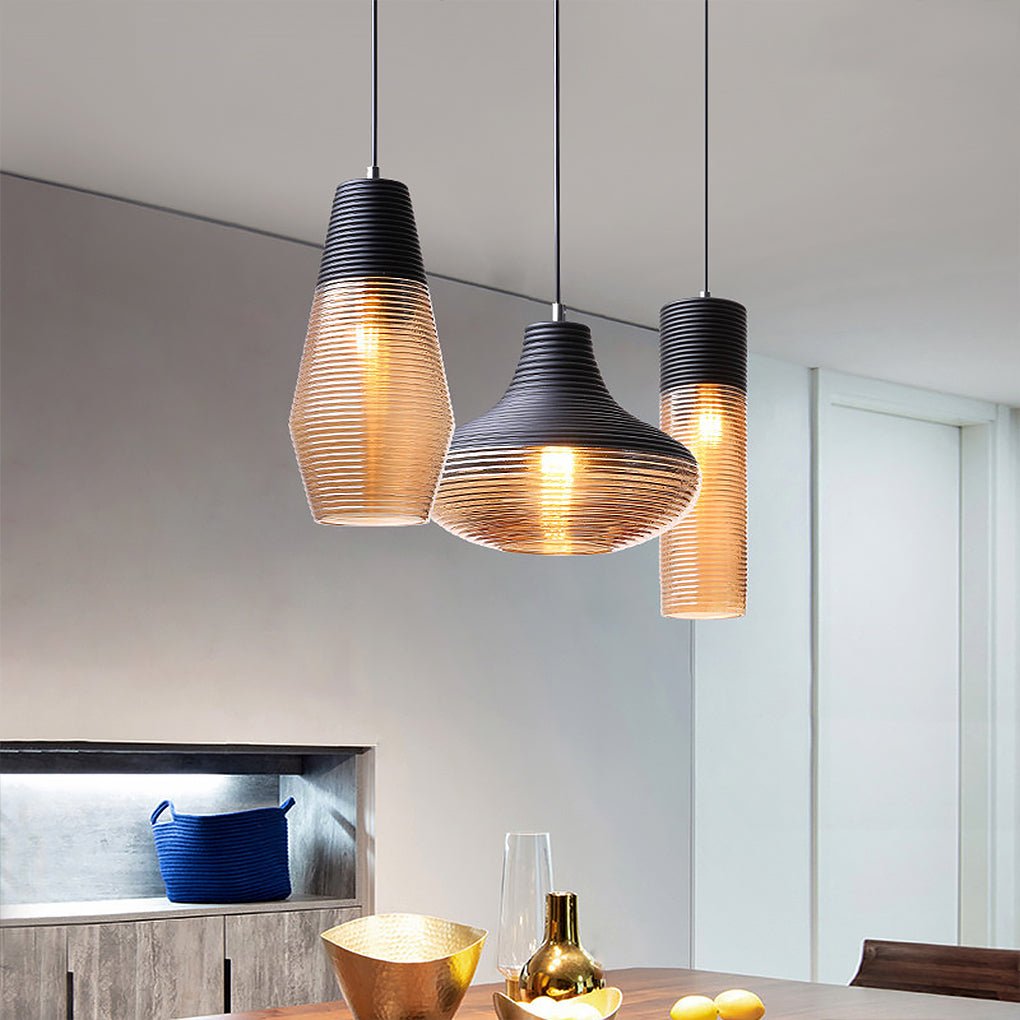 nordic modern minimalist spiral pattern glass chandelier for cafe bedroom and bar