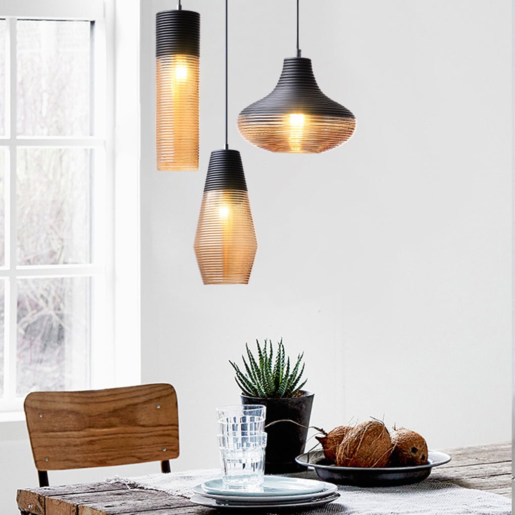 nordic modern minimalist spiral pattern glass chandelier for cafe bedroom and bar