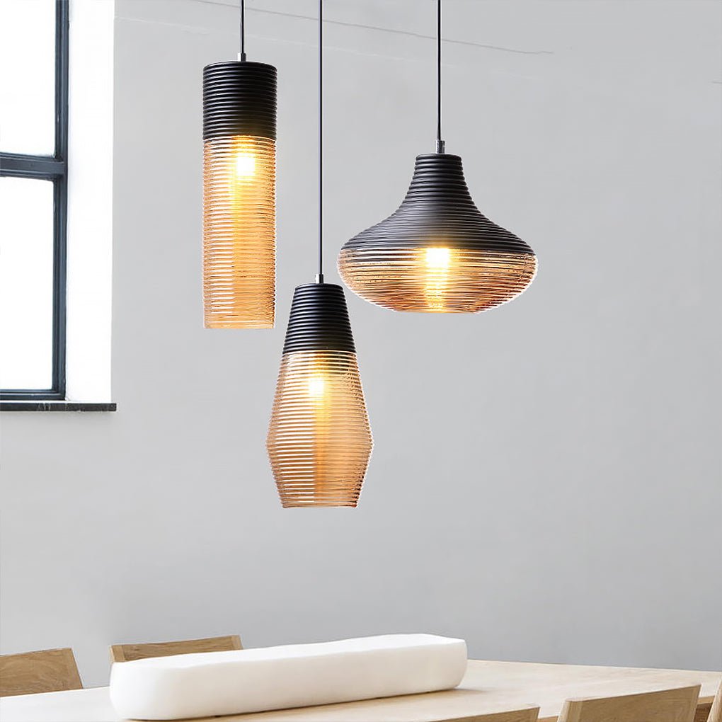 nordic modern minimalist spiral pattern glass chandelier for cafe bedroom and bar