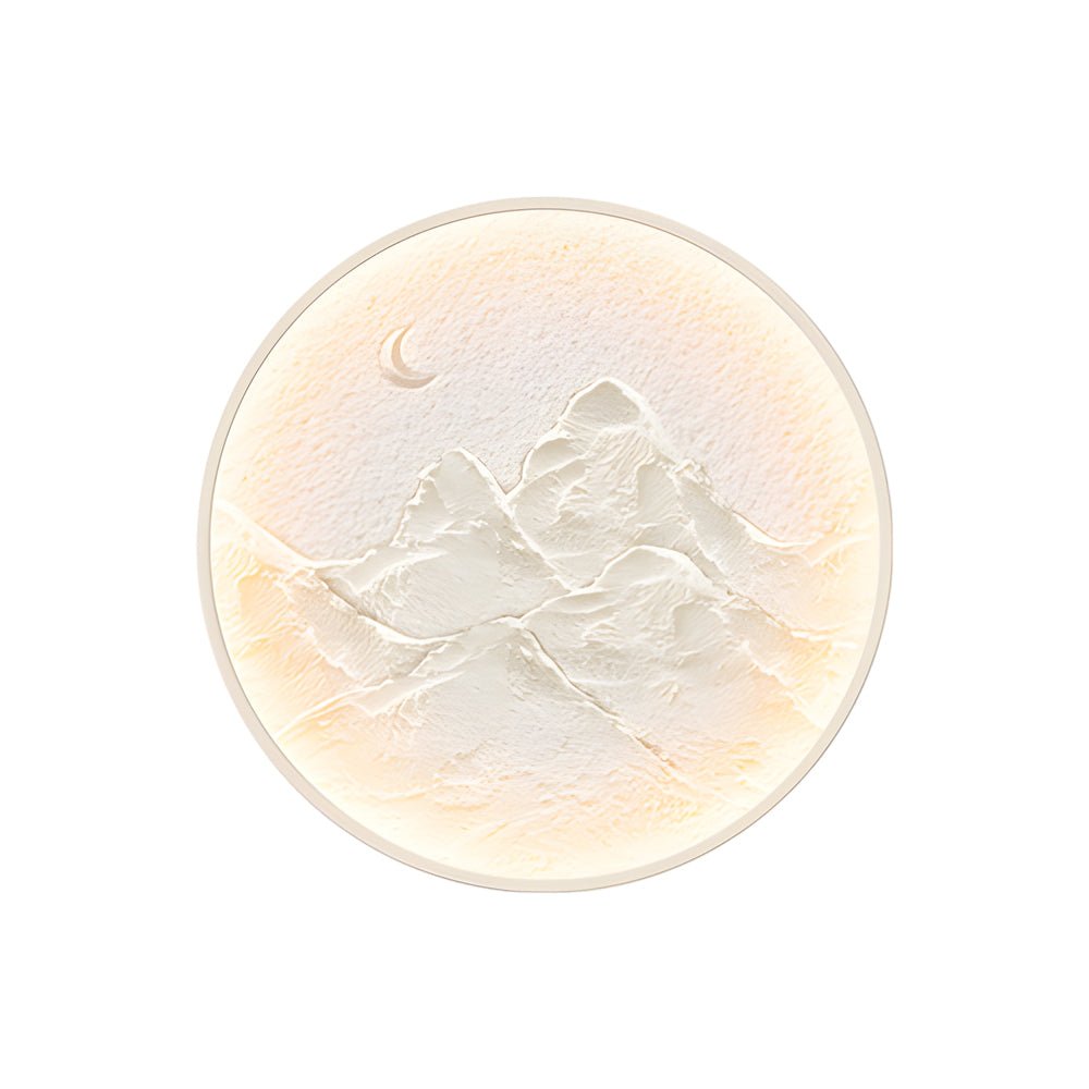 Round Mountain & Moon LED Wall Sconce — Modern Wall Art, Full or Crescent, 19.7" or 23.6"