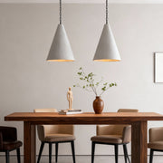 Minimalist Gypsum Pendant Light — White Iron, Adjustable 59.1" Chain, Warm White LED