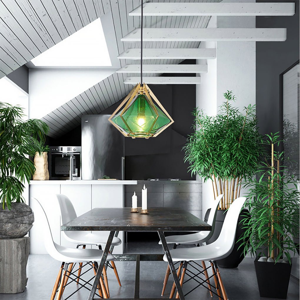 nordic postmodern art glass pendant light ideal for bedside or bar